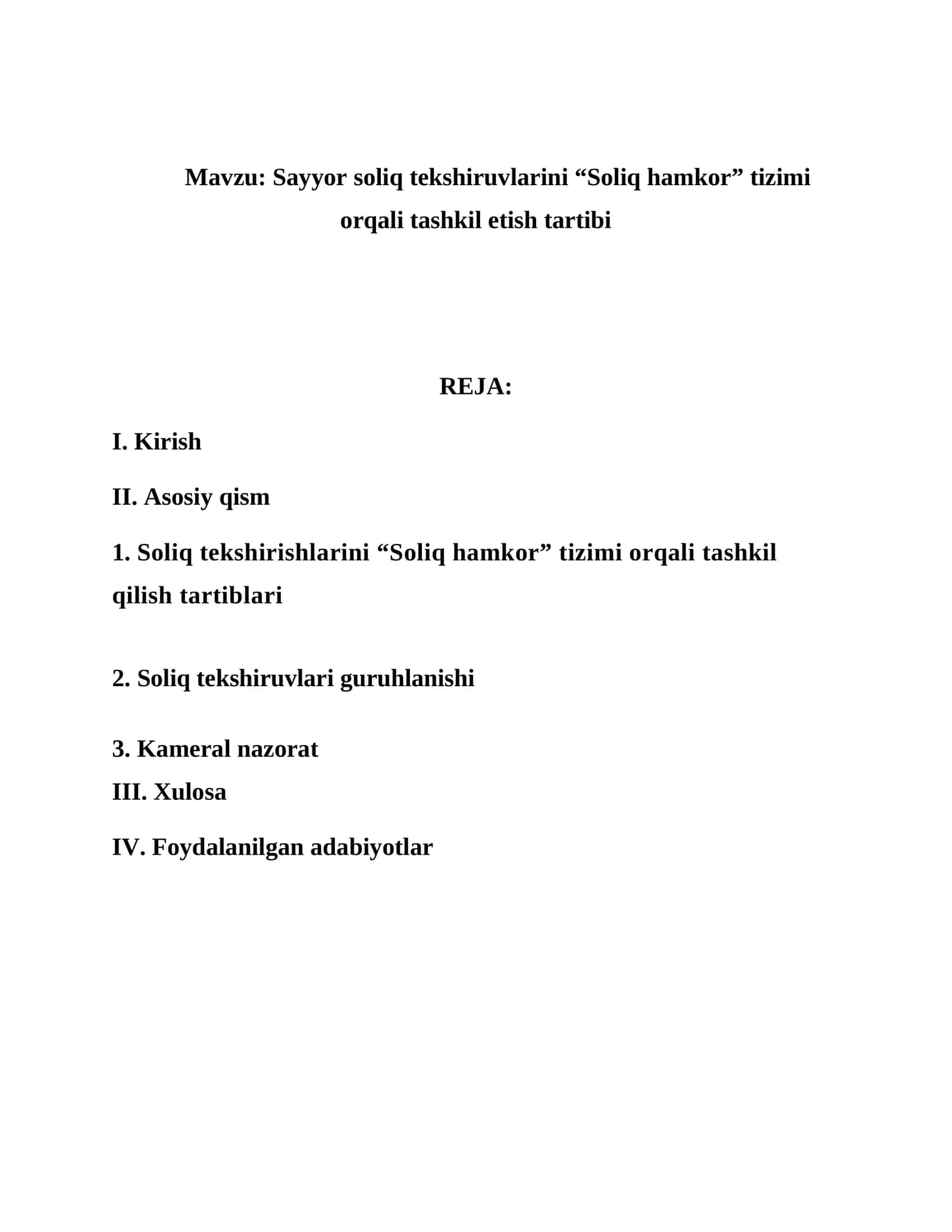 Sayyor soliq tekshiruvlarini “Soliq hamkor” tizimi orqali tashkil etish tartibi 1