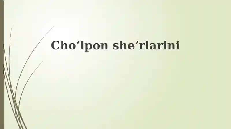 Cholpon: Hayoti va ijodi 1