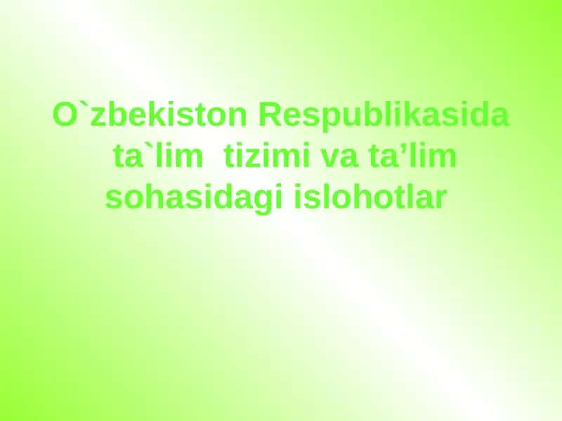 Uzluksiz ta’lim kadrlar tayyorlash tizimi 1