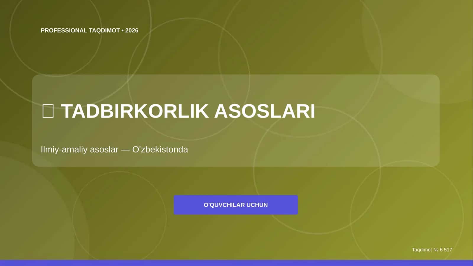 Tadbirkorlik asoslari: ilmiy-amaliy asoslar (O'zbekistonda) [o'quvchilar uchun] 1