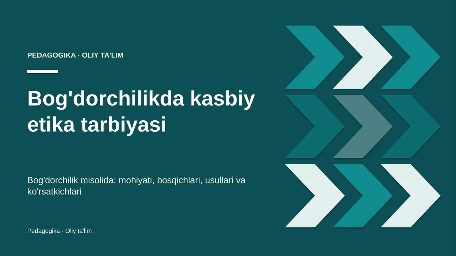 Bog'dorchilikda kasbiy etika tarbiyasi 1