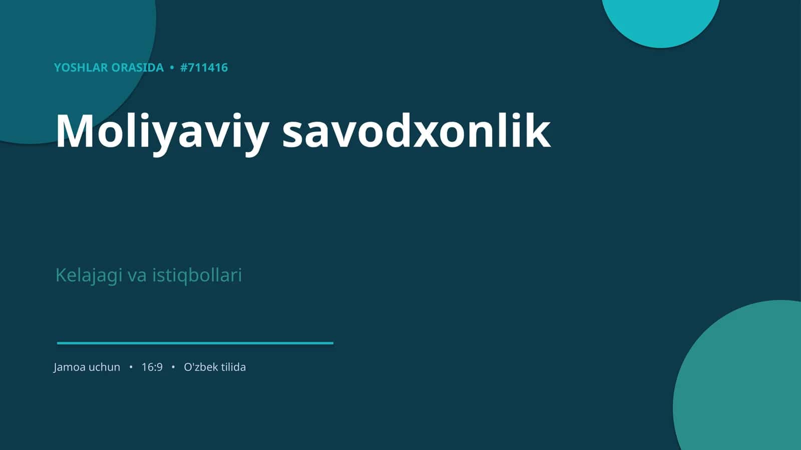 Moliyaviy savodxonlik 1
