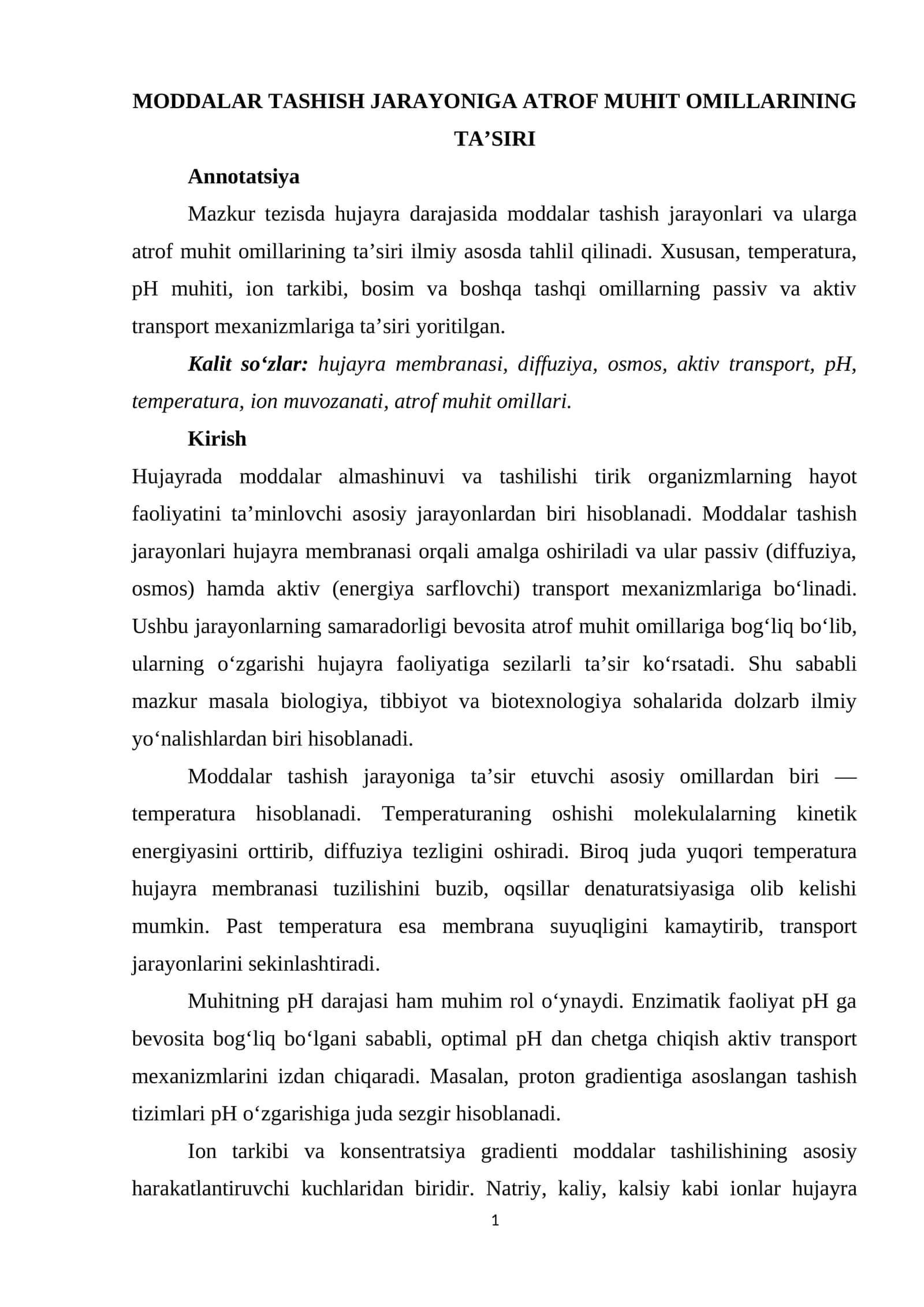 MODDALAR TASHISH JARAYONIGA ATROF MUHIT OMILLARINING TA’SIRI 1
