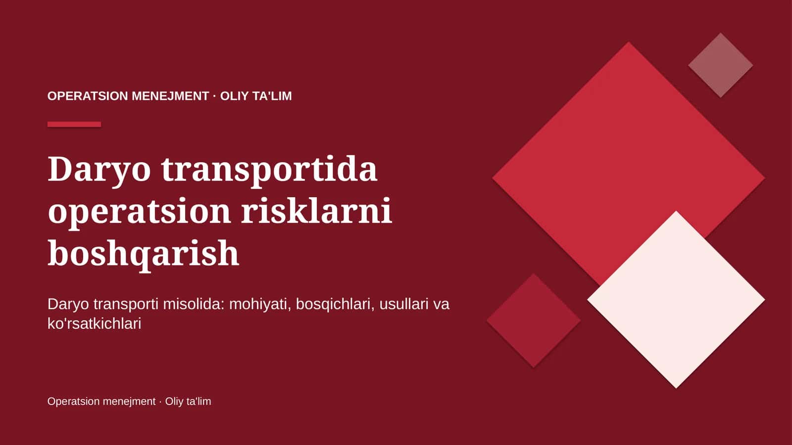 [Daryo transportida operatsion risklarni boshqarish] 1