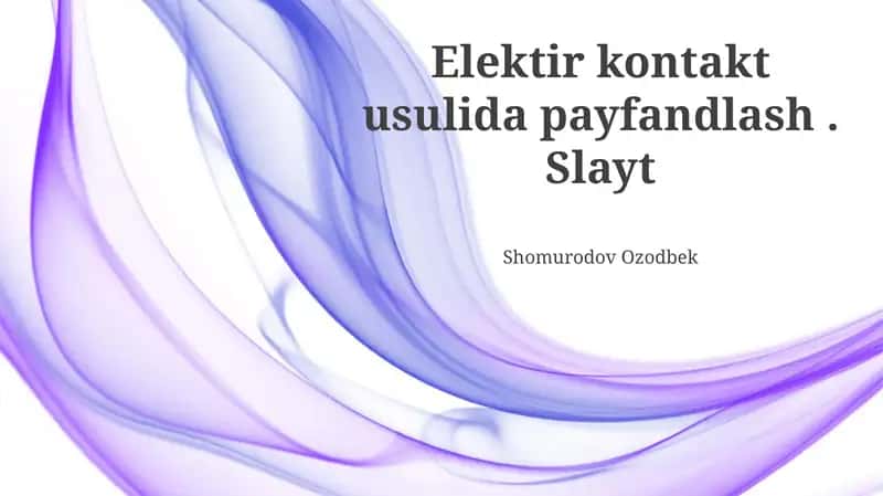 Elektr kontaktli payvandlash 1