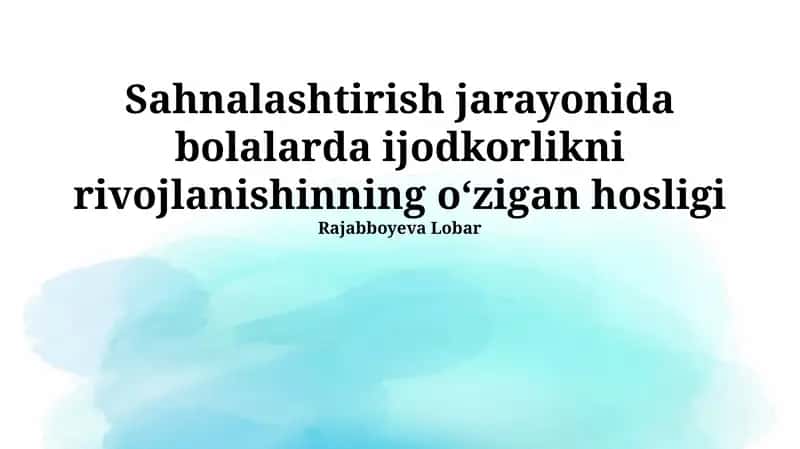 Ijodkorlikning ta'rifi va nazariyalari 1