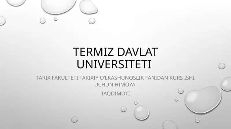 Termiz davlat universiteti Tarix fakulteti 1