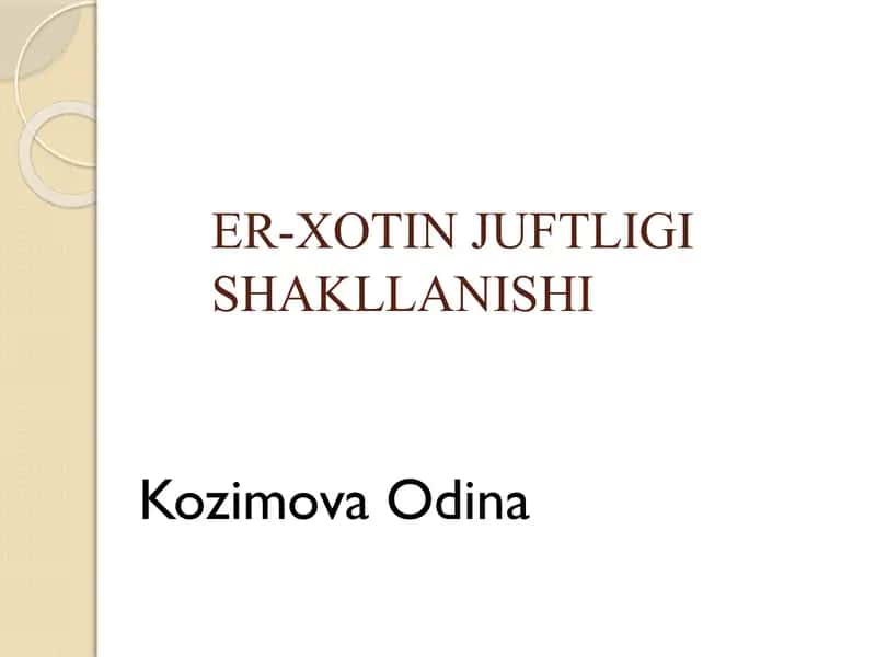 Er-Xotin Juftligi Shahlanishi 1