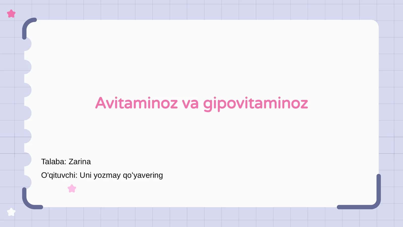 Avitaminoz va gipovitaminoz 1