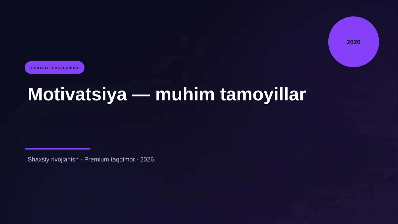 Motivatsiya — muhim tamoyillar 1