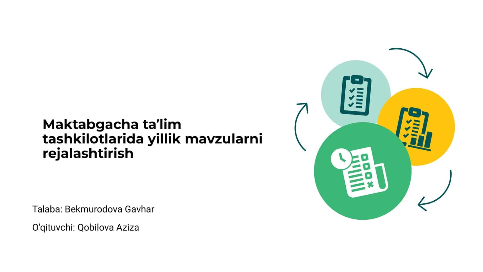 Yillik mavzularni rejalashtirish 1