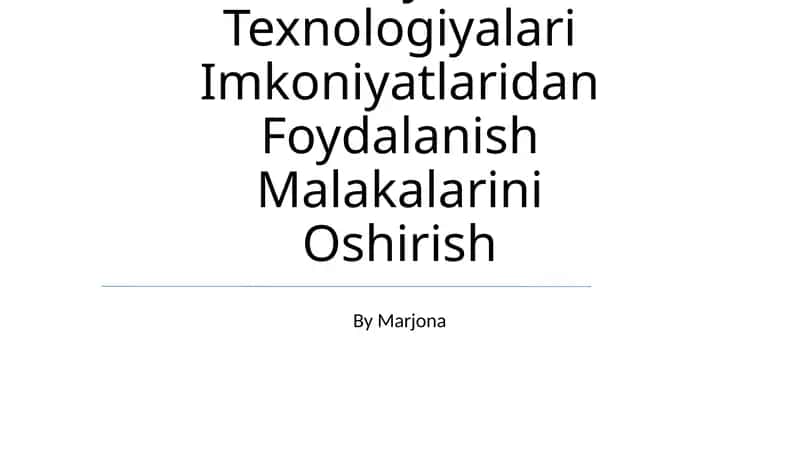 Zamonaviy Axborot Texnologiyalari Imkoniyatlari 1