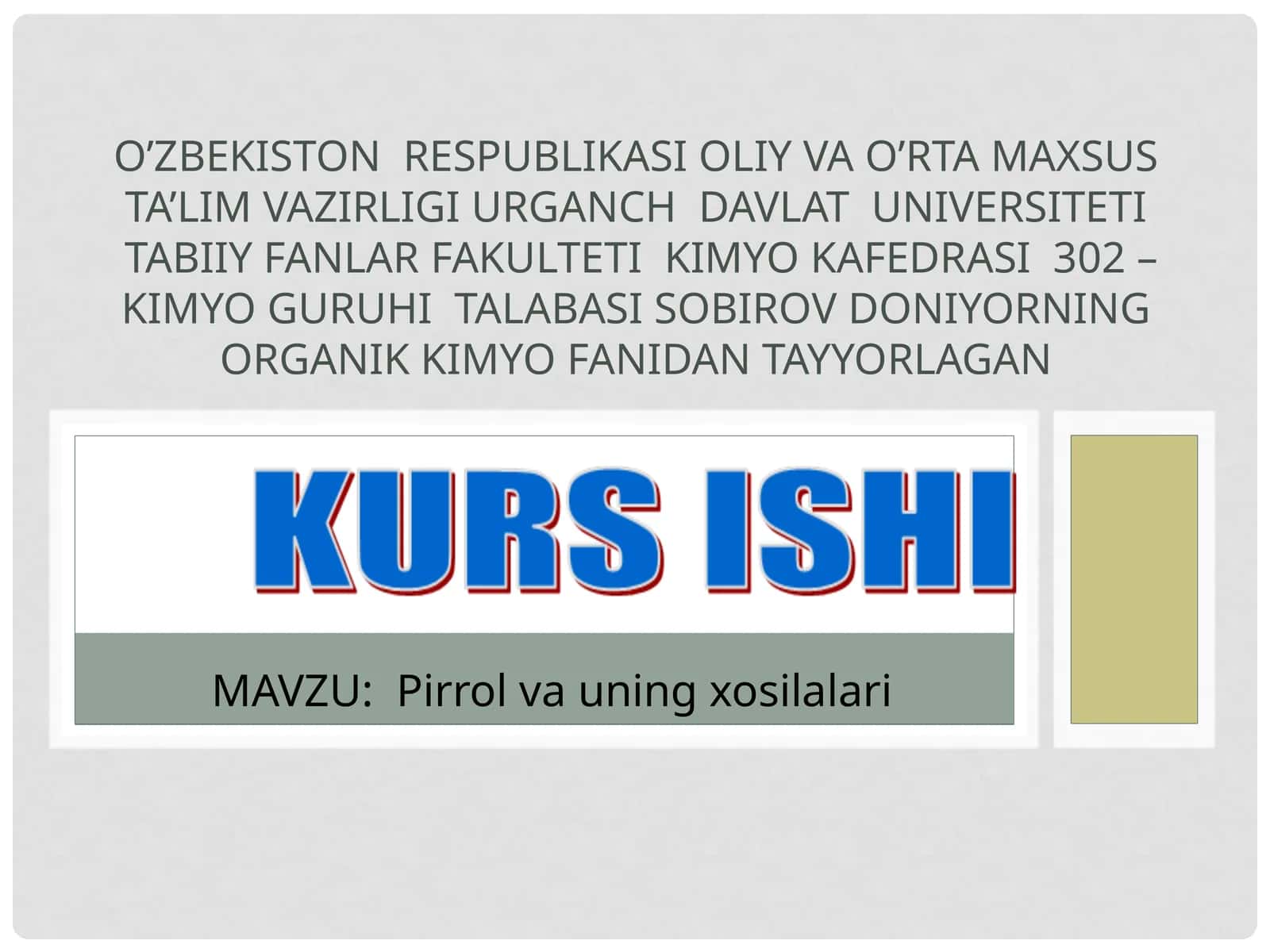 Pirrol va uning xosilalari 1