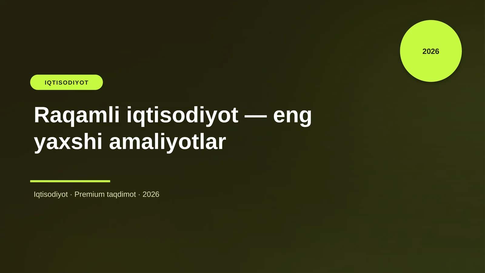 Raqamli iqtisodiyot — eng yaxshi amaliyotlar 1