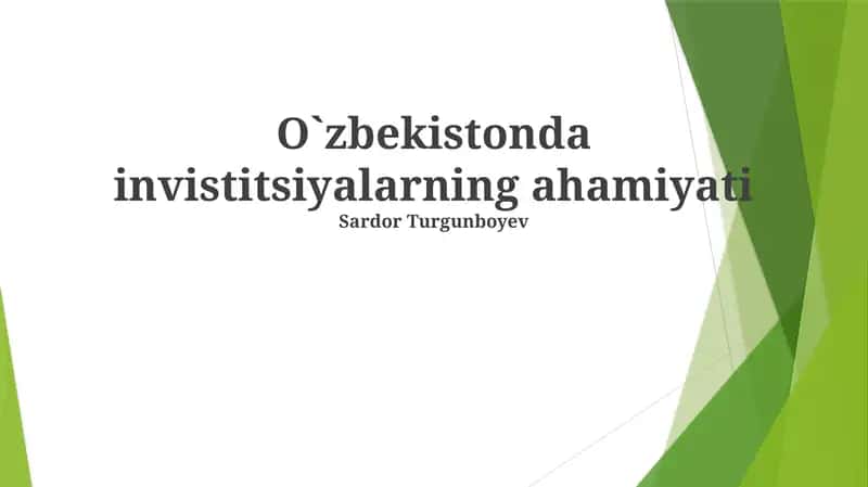 Investitsiyalarni Jalb Qilishning Afzalliklari 1