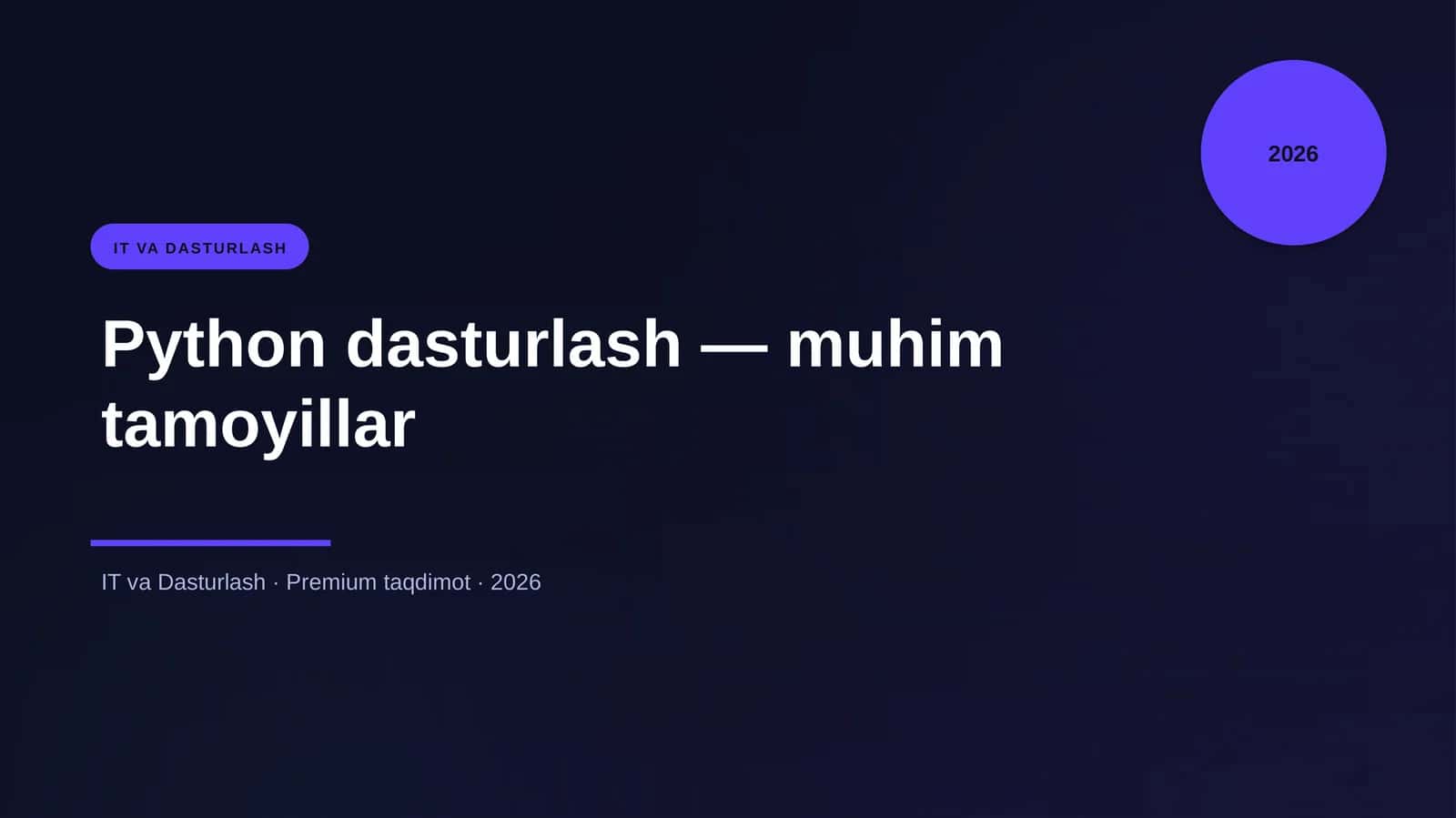 Python dasturlash — muhim tamoyillar 1