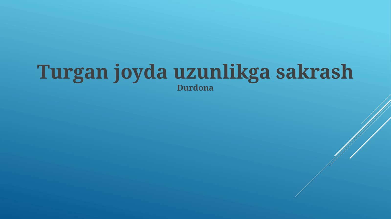 Uzoqqa sakrash texnikasi 1