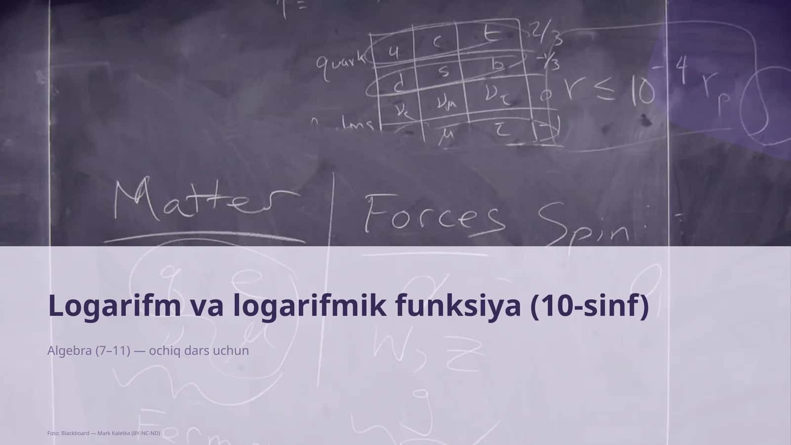 Logarifm va logarifmik funksiya (10-sinf) 1