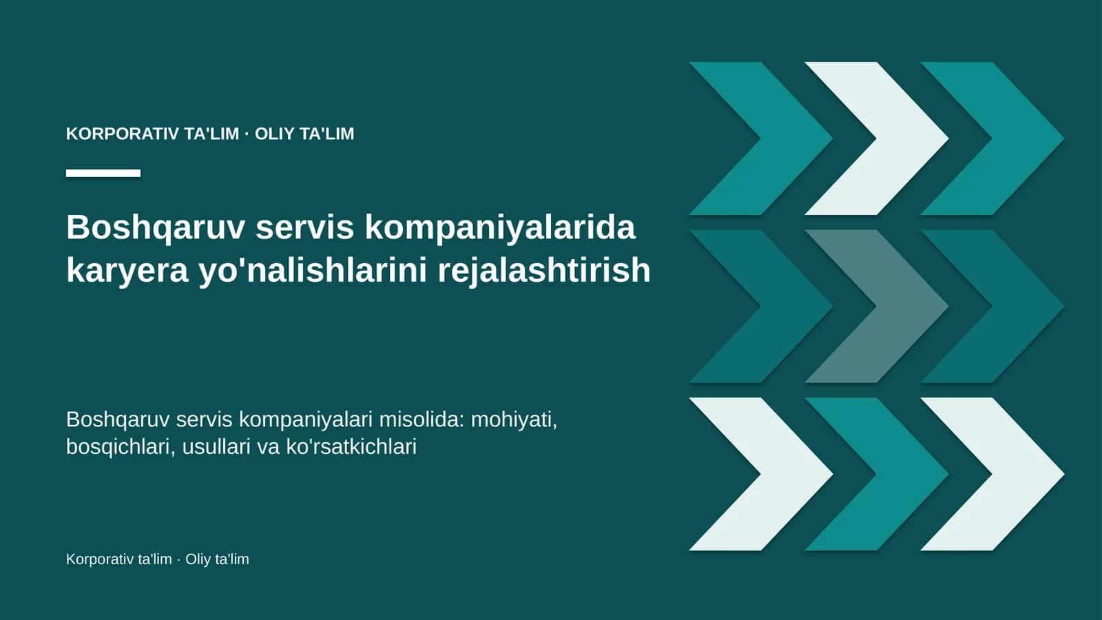 boshqaruv servis kompaniyalarida karyera yo'nalishlarini rejalashtirish 1761 1
