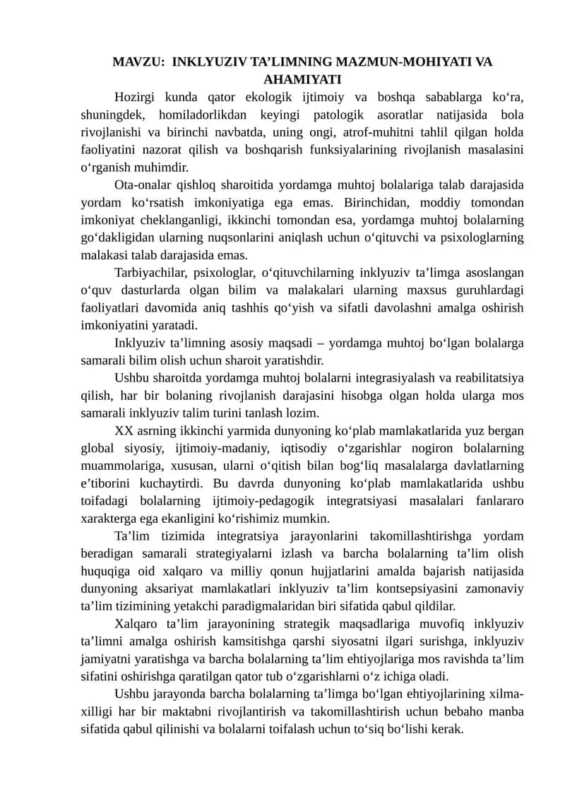 INKLYUZIV TA’LIM 1