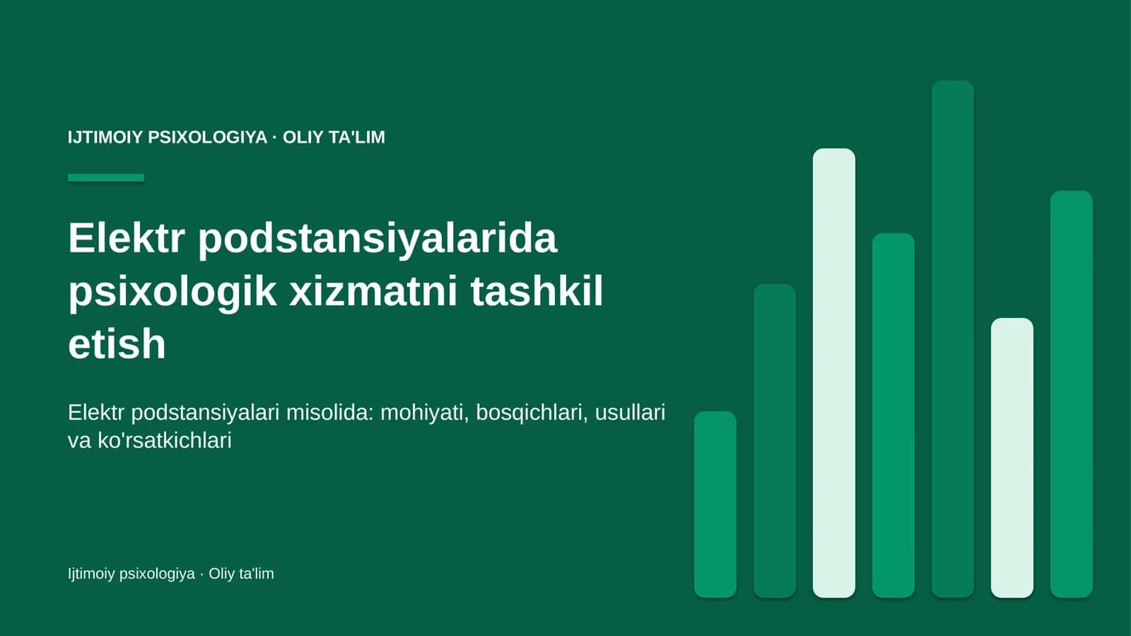 Elektr podstansiyalarida psixologik xizmatni tashkil etish 1