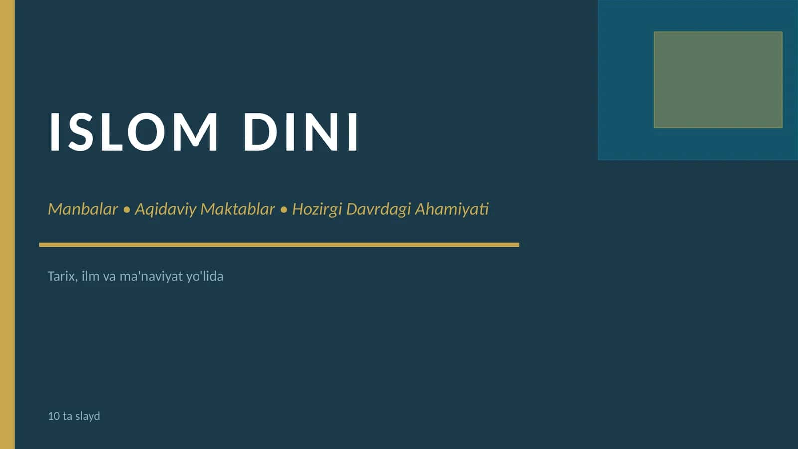 ISLOM DINI 1