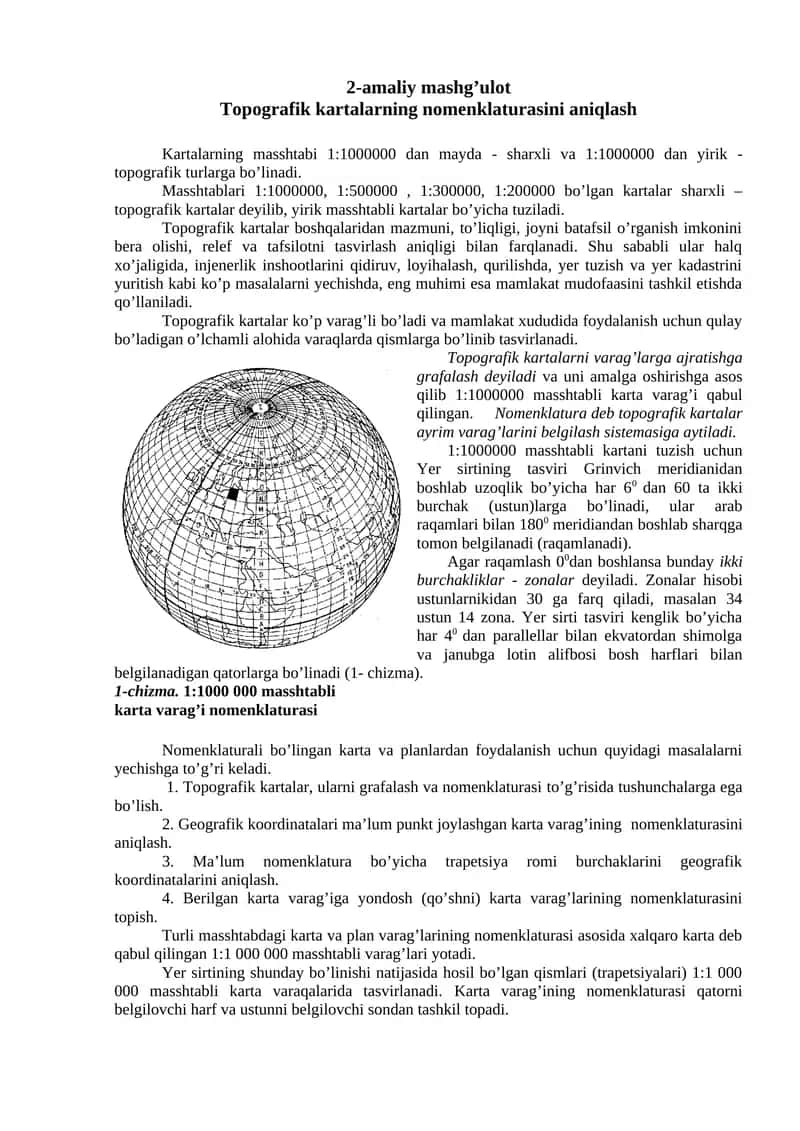 Topografik kartalar 1
