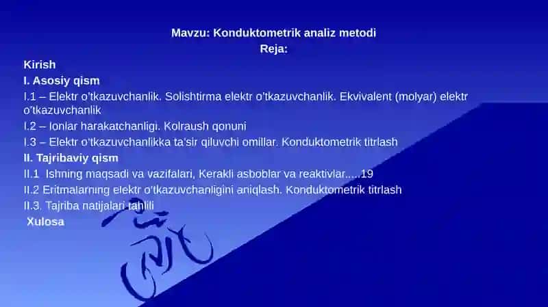 Konduktometrik analiz metodi