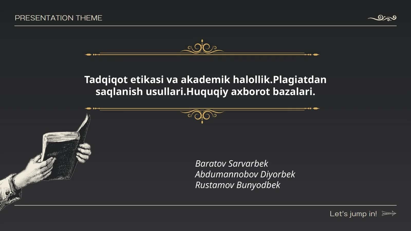 Tadqiqot etikasi va akademik halollik.Plagiatdan saqlanish usullari.Huquqiy axborot bazalari 1
