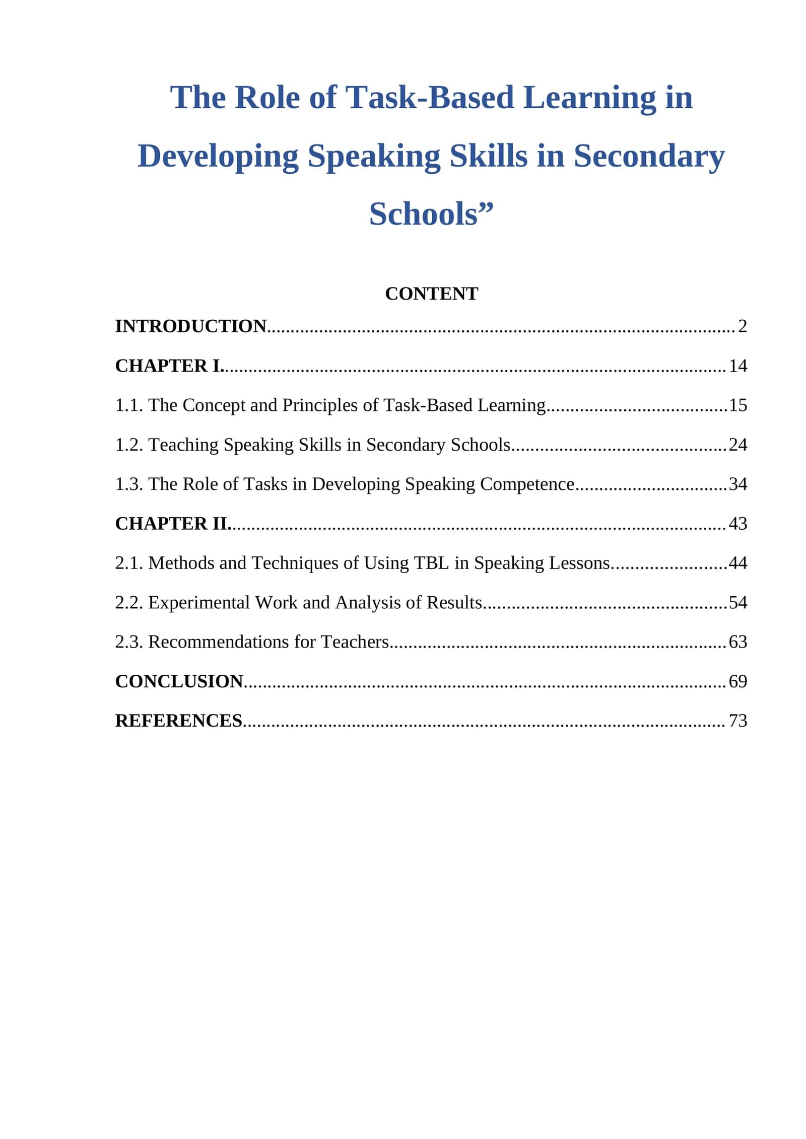 The Role of Task-Based Learning in Developing Speaking Skills in Secondary Schools 1