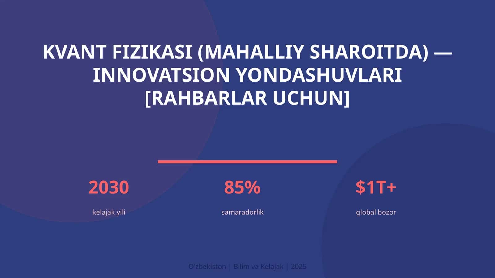 Kvant fizikasi (mahalliy sharoitda) — innovatsion yondashuvlari [rahbarlar uchun] 1