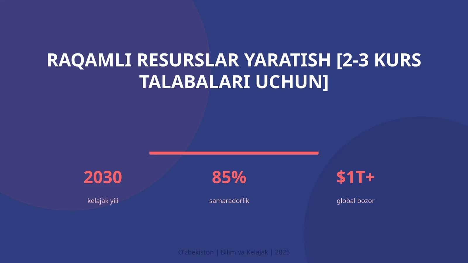 Raqamli resurslar yaratish [2-3 kurs talabalari uchun] 1