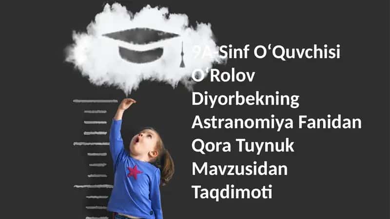 9A-Sinf OʻQuvchisi OʻRolov Diyorbekning Astranomiya Fanidan Qora Tuynuk Mavzusidan Taqdimoti 1