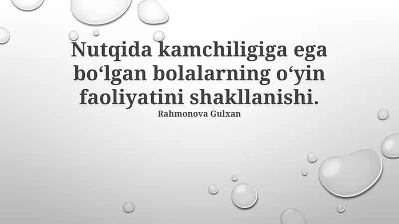 Nutq buzilishi bo‘lgan bolalarda o‘yin faoliyatini shakllanishi 1