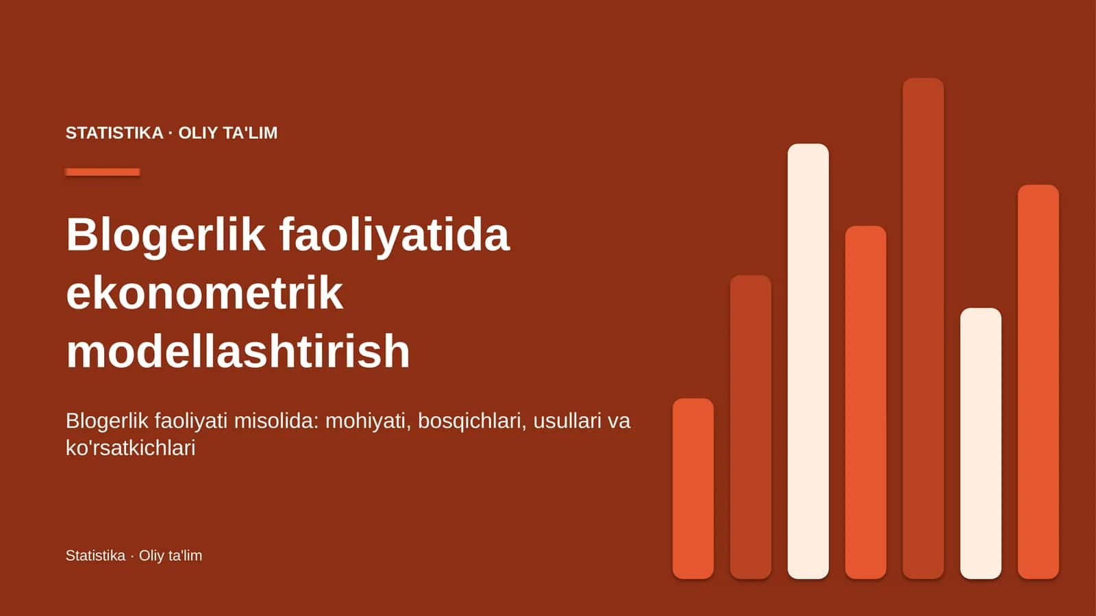 Blogerlik faoliyatida ekonometrik modellashtirish 1