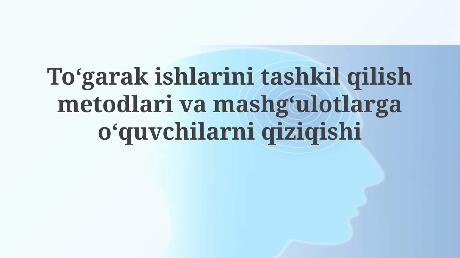 To'garak mashg'ulotlari tashkil etish usullari 1