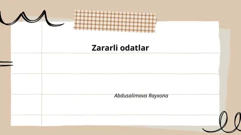 Zararli odatlar 1