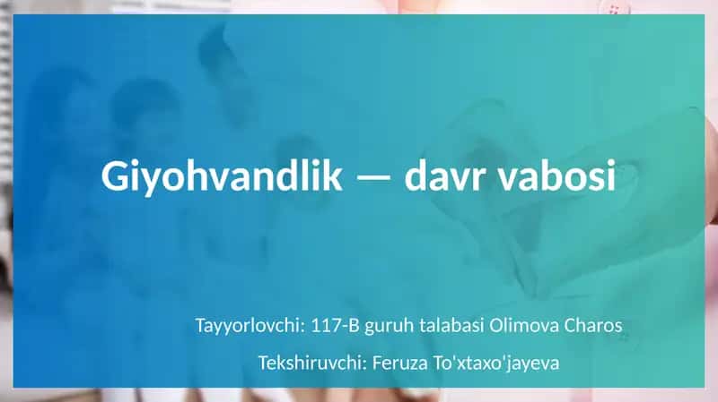 Giyohvandlik 1
