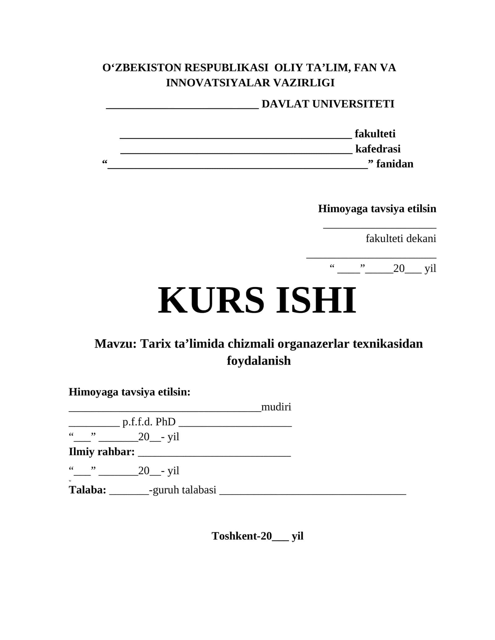 Tarix ta’limida chizmali organazerlar texnikasidan foydalanish 1