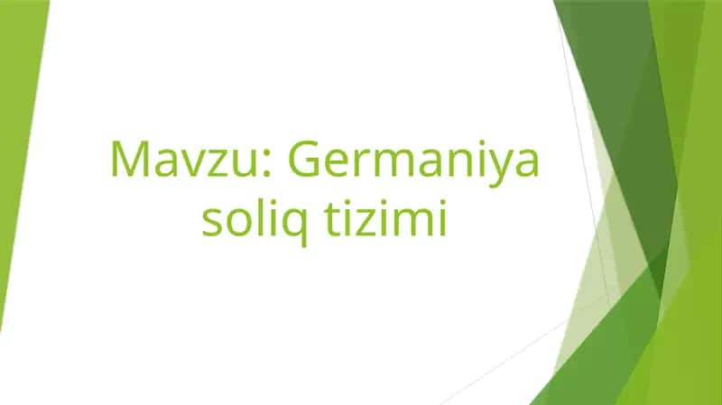 Germaniya soliq tizimi 1