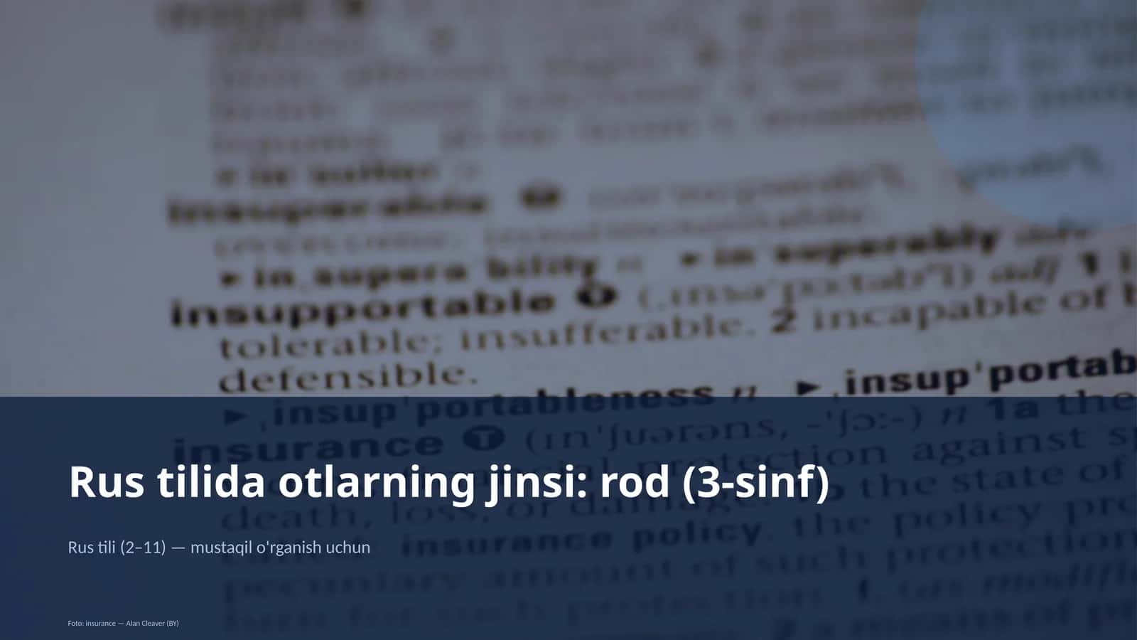 Rus tilida otlarning jinsi: rod (3-sinf) 1