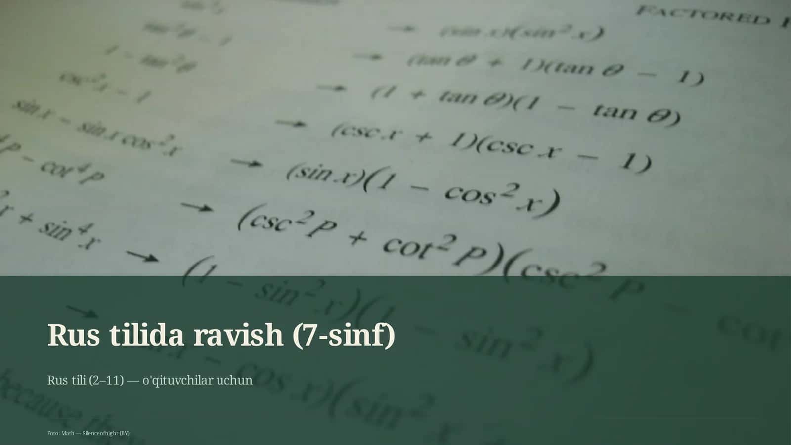 Rus tilida ravish (7-sinf) 1