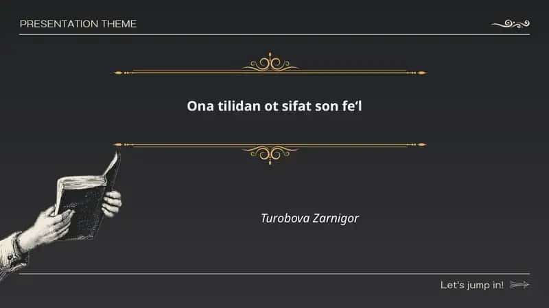 Ona tilidan ot sifat son fe‘l 1