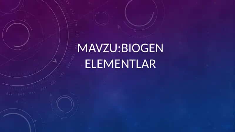 Biogen Elementlar 1