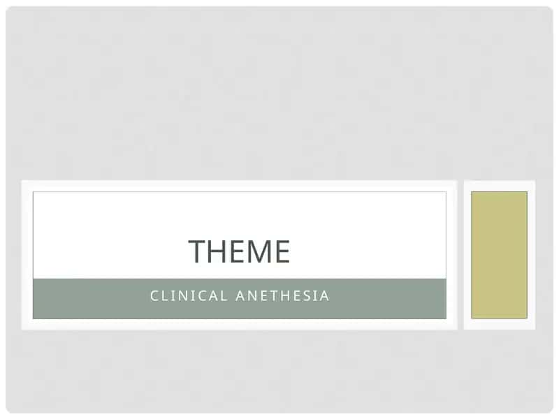 CLINICAL ANETHESIA 1