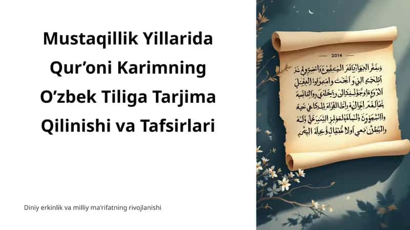 Mustaqillik Yillarida Qur’oni Karimning O’zbek Tiliga Tarjima Qilinishi va Tafsirlari 1