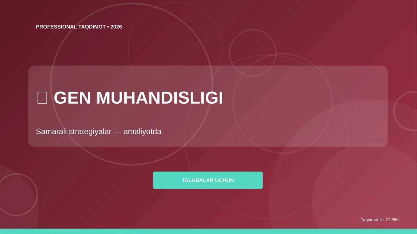Gen muhandisligi: samarali strategiyalar (amaliyotda) [talabalar uchun] 1