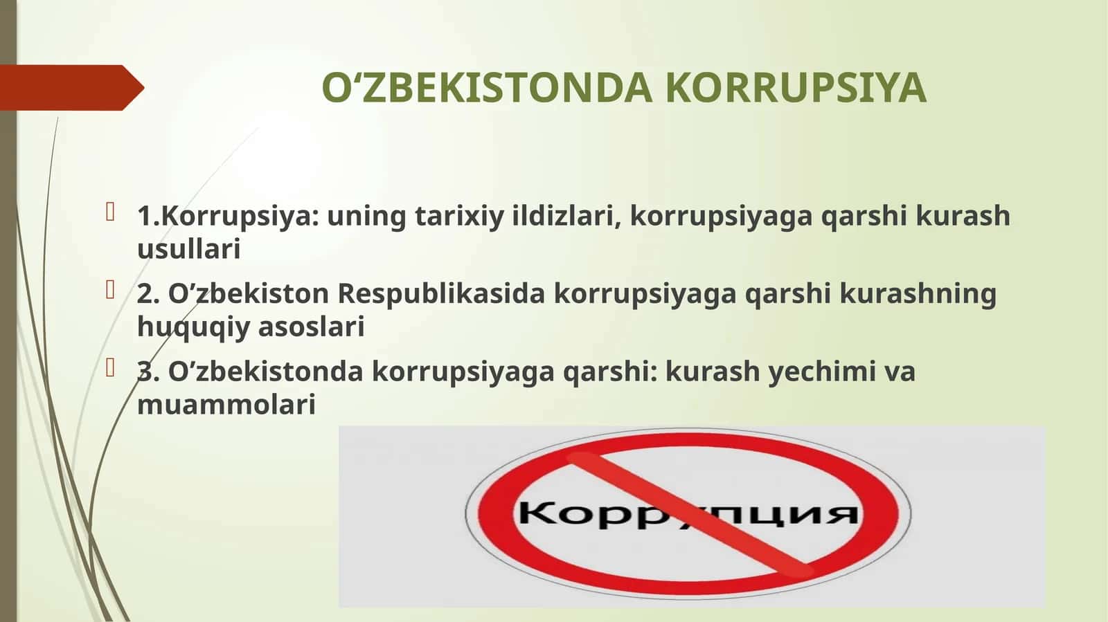 O‘ZBEKISTONDA KORRUPSIYA 1
