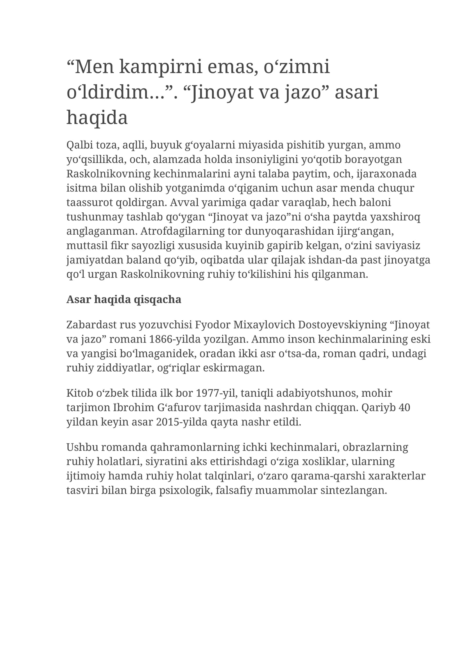 Jinoyat va jazo 1