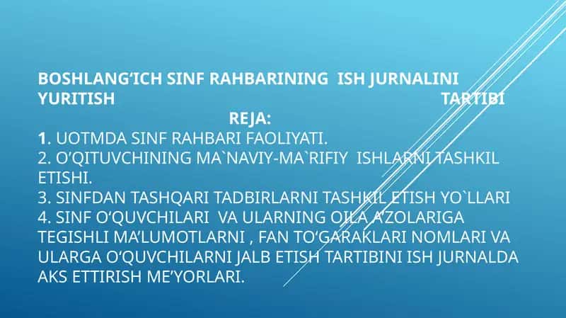Boshlang‘ich sinfra hbarining jurnali 1
